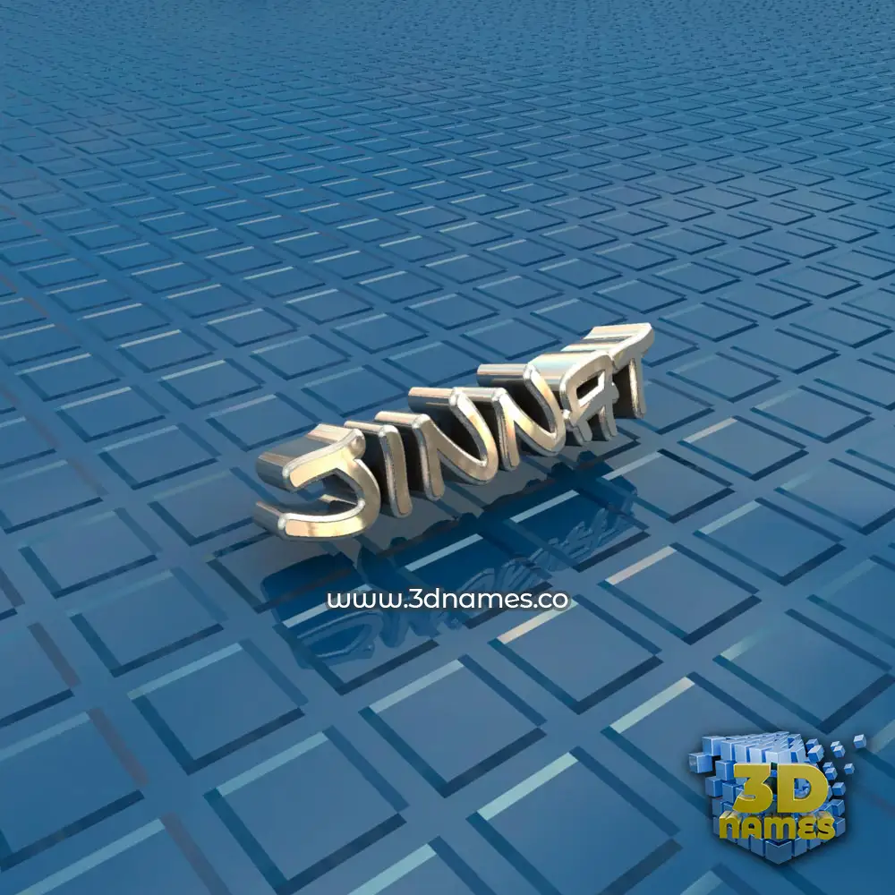jinnat in Blue Bling style - 3D name wallpaper