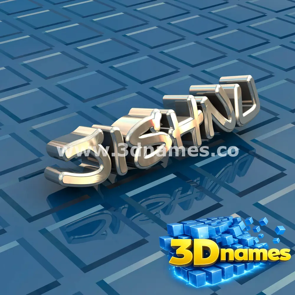jishnu in Blue Bling style - 3D name wallpaper