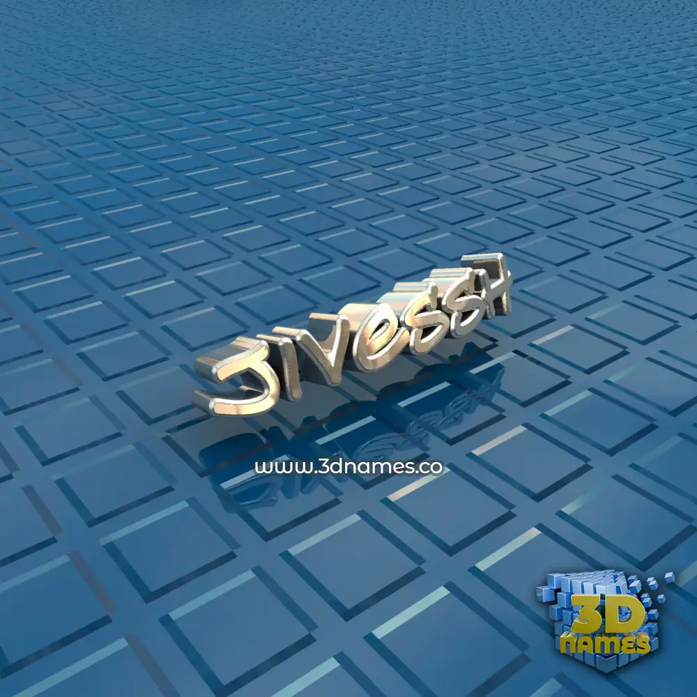 jivessh in Blue Bling style - 3D name wallpaper