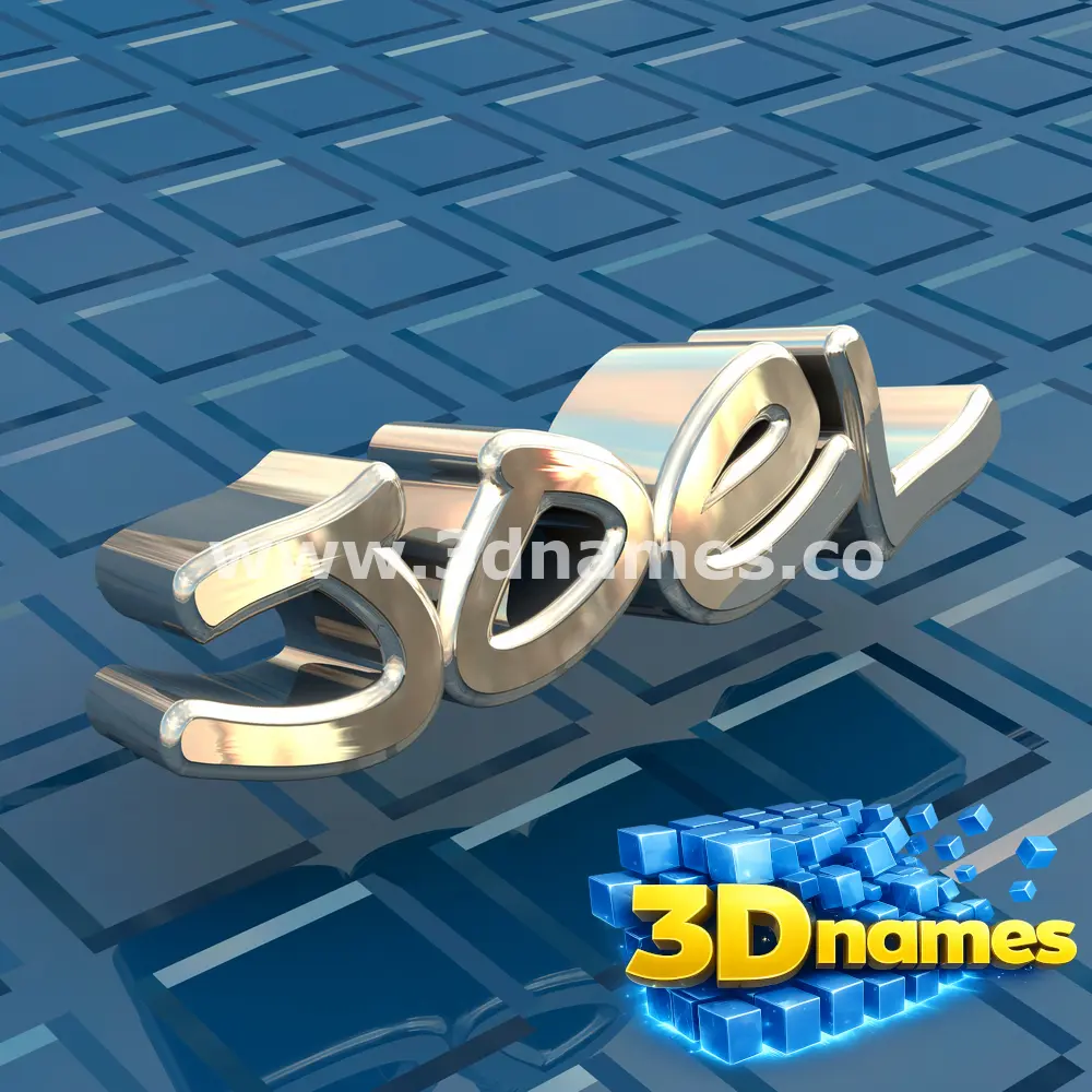 joel in Blue Bling style - 3D name wallpaper