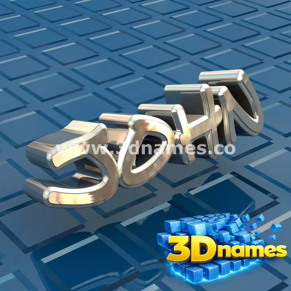 john in Blue Bling style - 3D name wallpaper