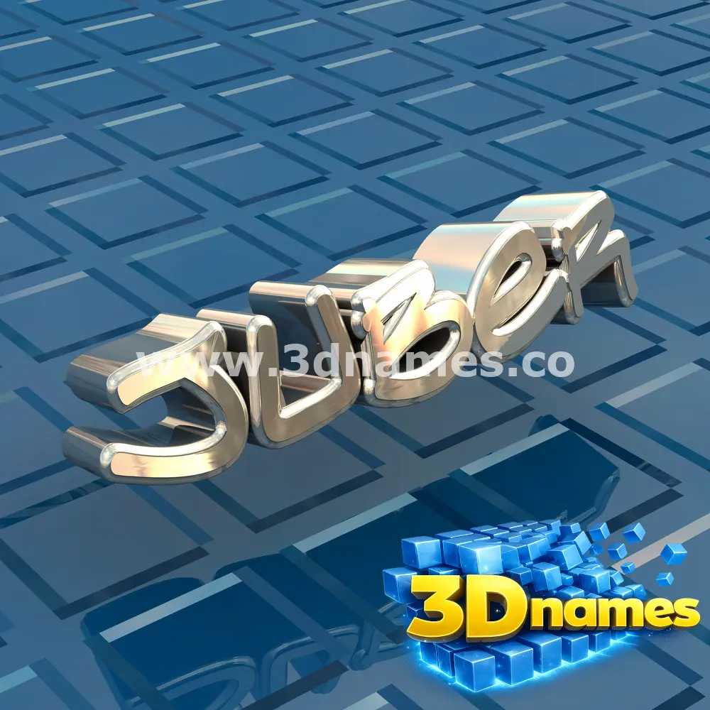 juber in Blue Bling style - 3D name wallpaper
