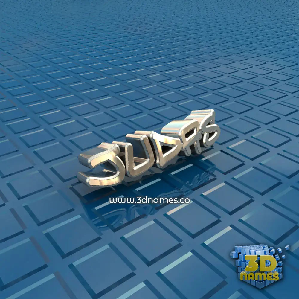 judas in Blue Bling style - 3D name wallpaper
