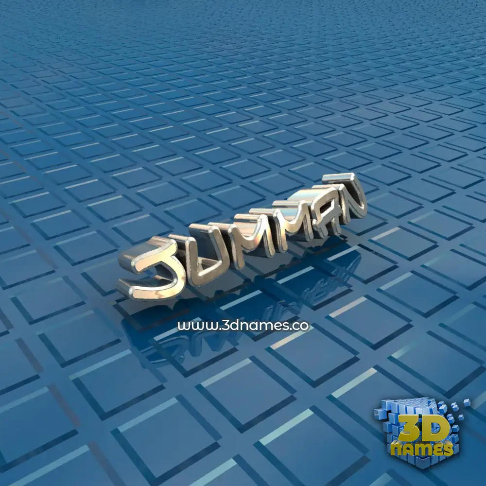 jumman in Blue Bling style - 3D name wallpaper