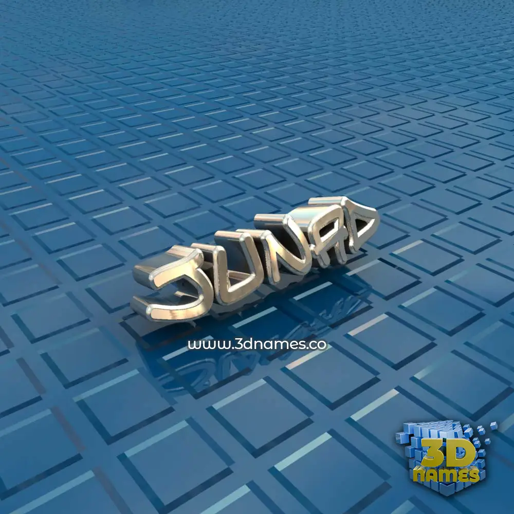 junad in Blue Bling style - 3D name wallpaper