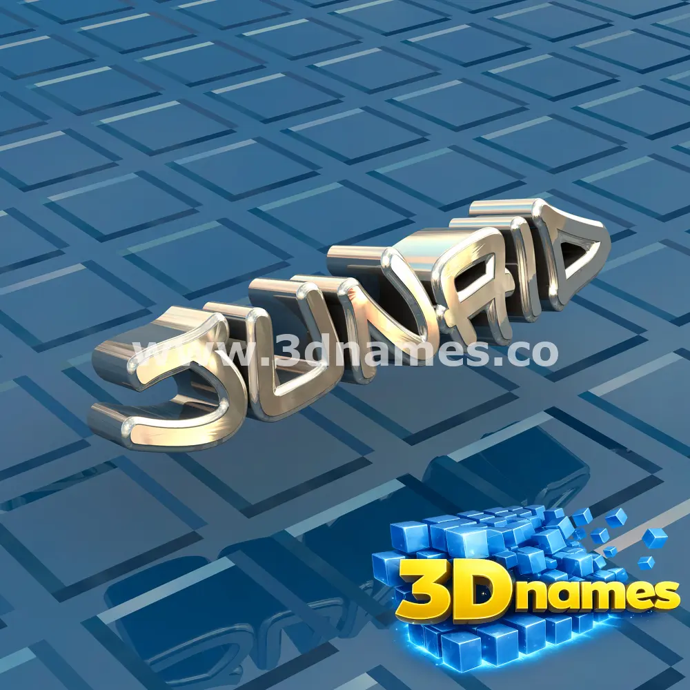 junaid in Blue Bling style - 3D name wallpaper