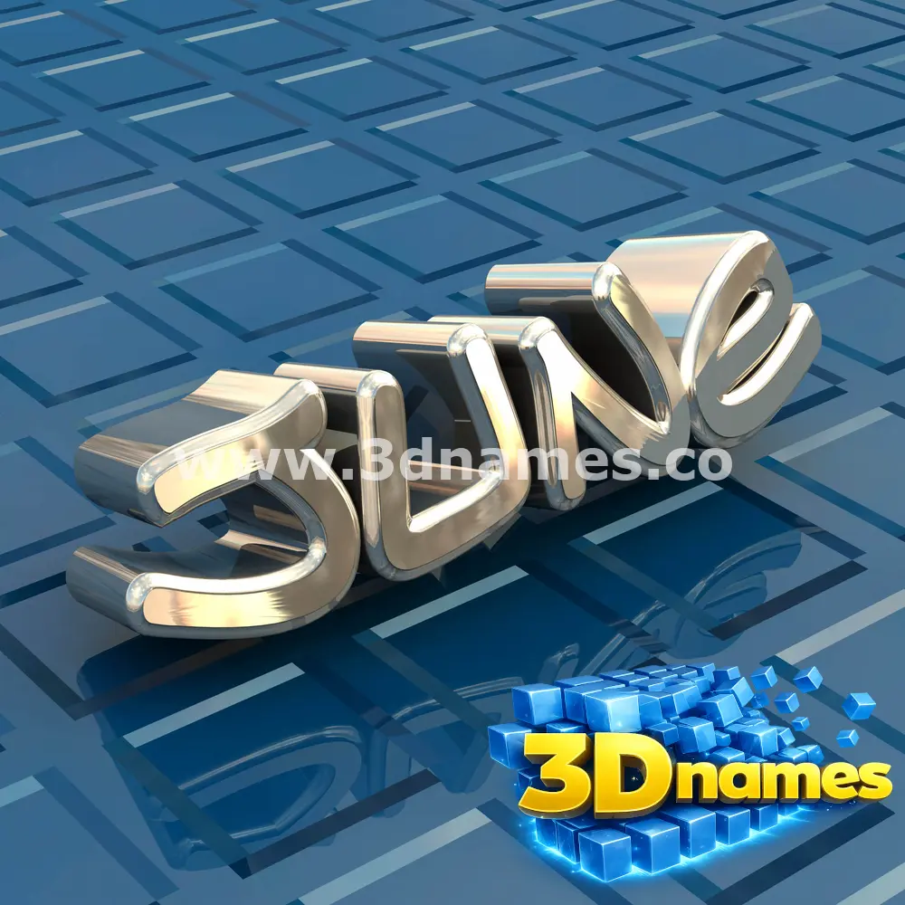 june in Blue Bling style - 3D name wallpaper