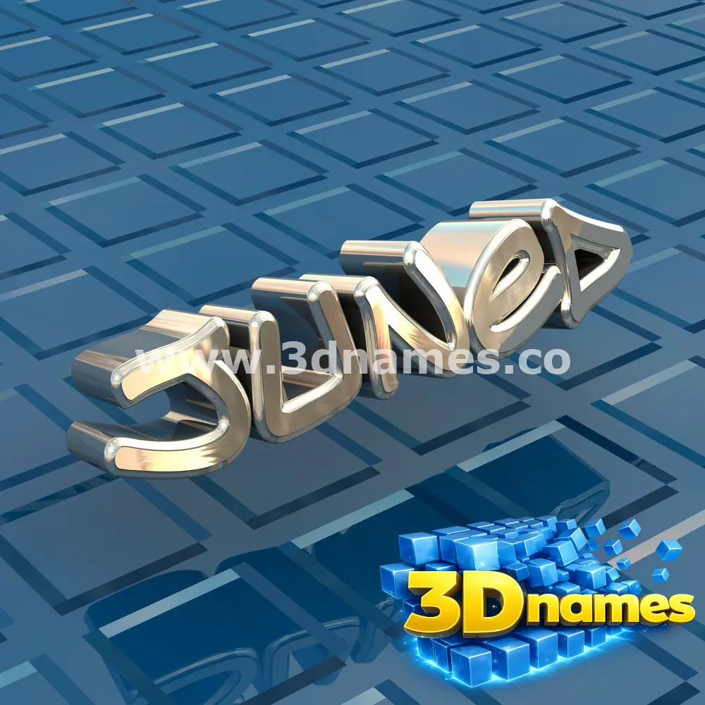 juned in Blue Bling style - 3D name wallpaper