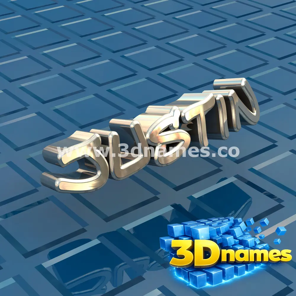 justin in Blue Bling style - 3D name wallpaper