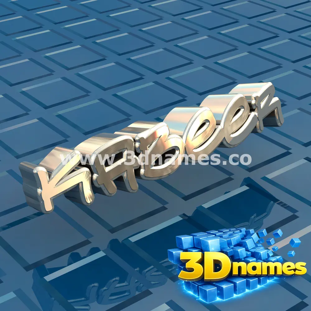kabeer in Blue Bling style - 3D name wallpaper