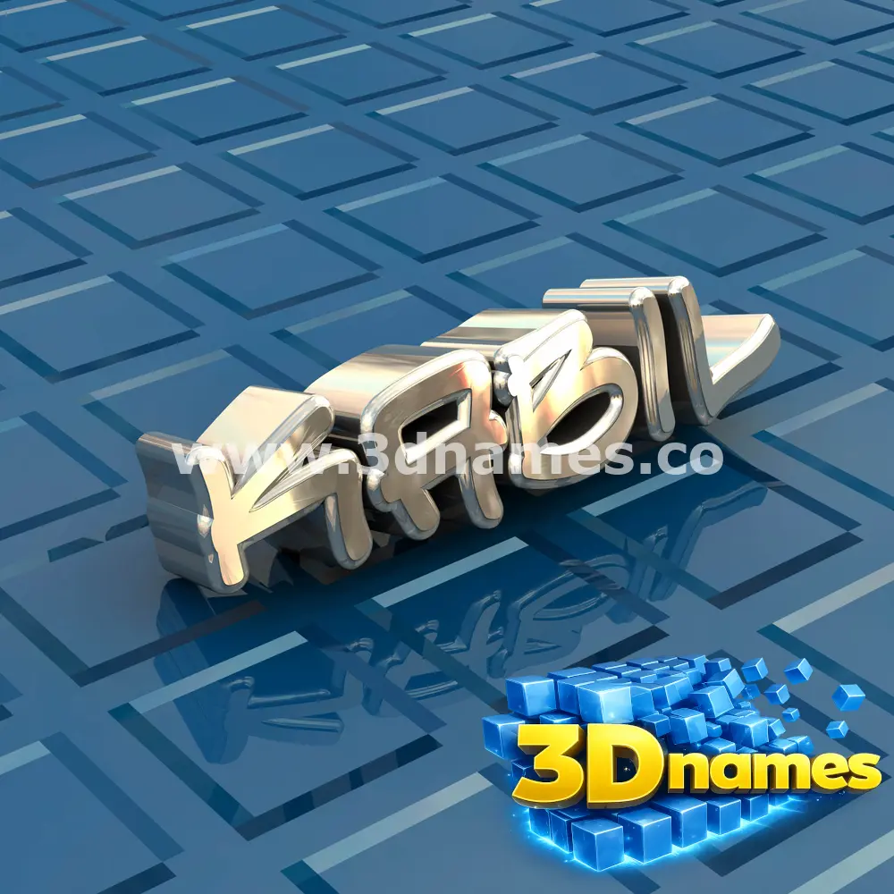 kabil in Blue Bling style - 3D name wallpaper