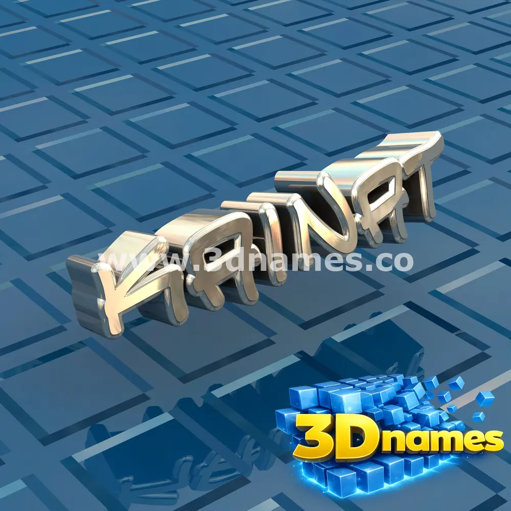 kainat in Blue Bling style - 3D name wallpaper