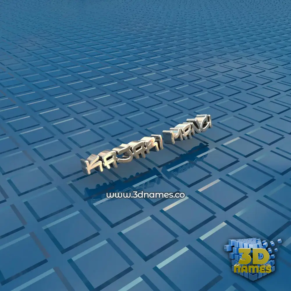 kajari manci in Blue Bling style - 3D name wallpaper