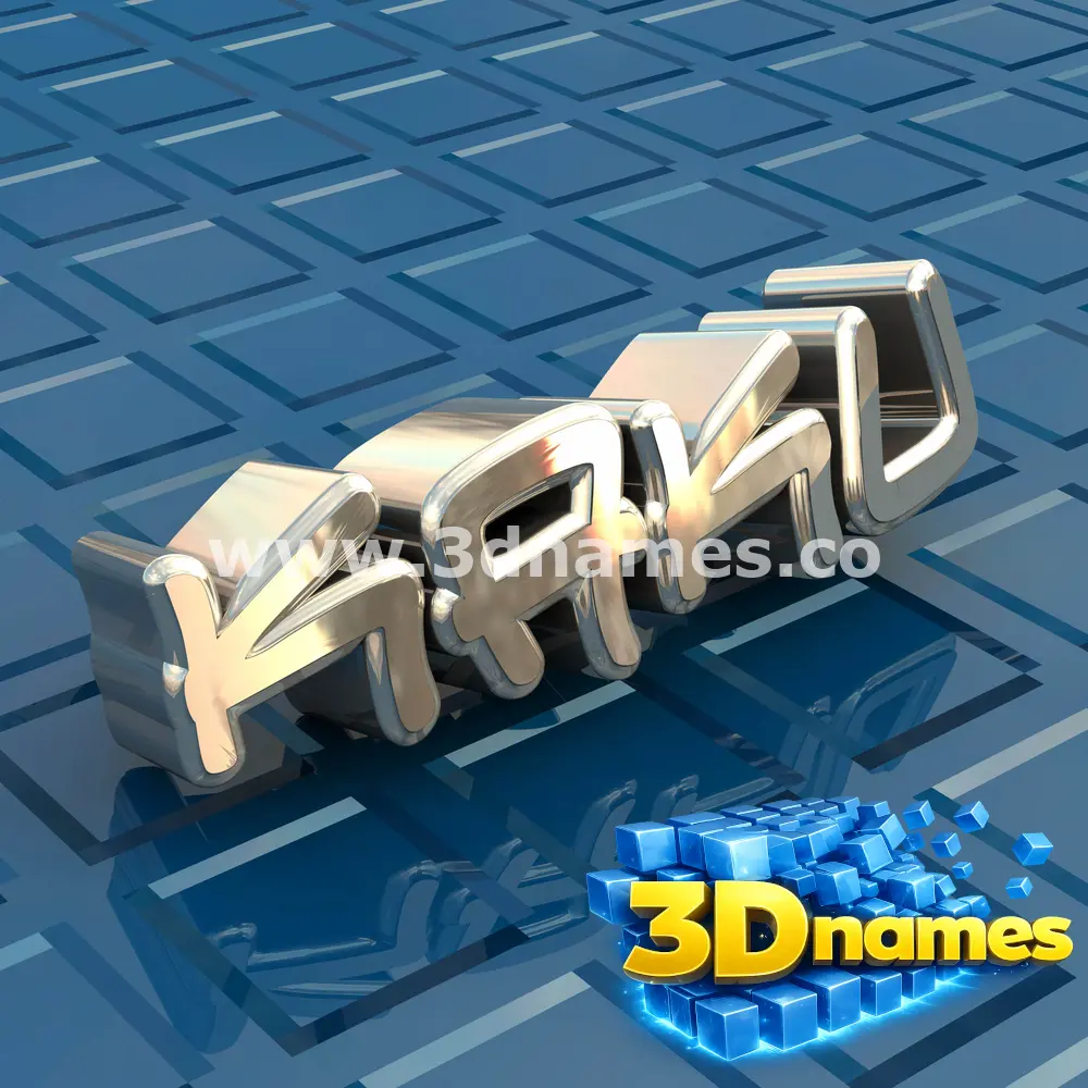 kaku in Blue Bling style - 3D name wallpaper