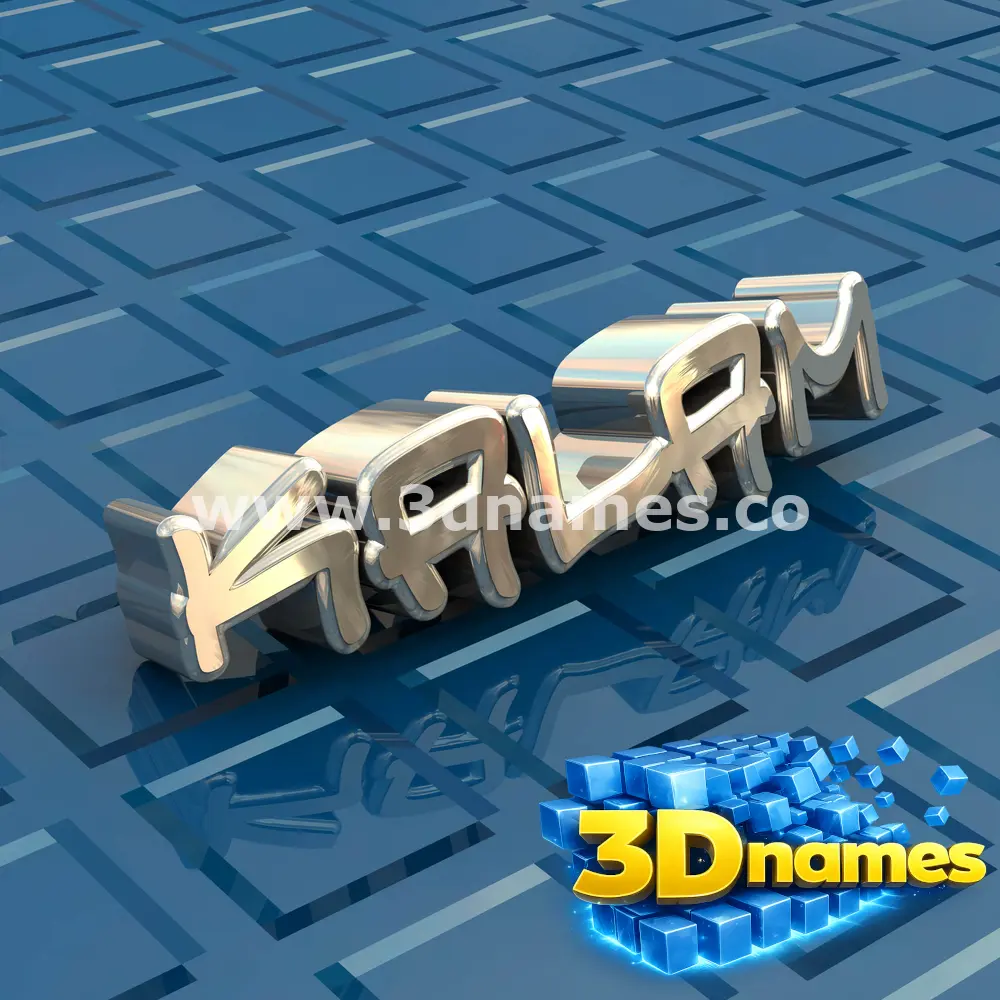 kalam in Blue Bling style - 3D name wallpaper