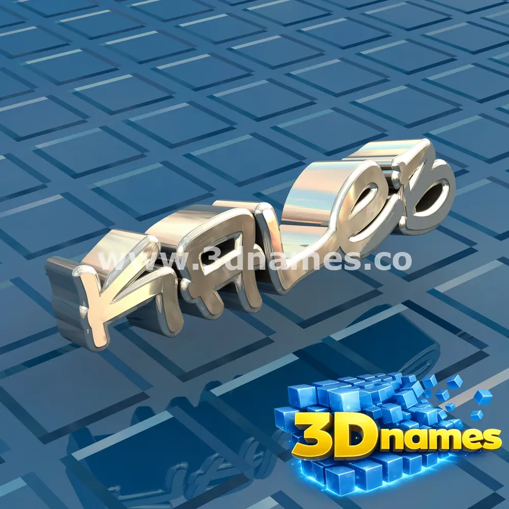 kaleb in Blue Bling style - 3D name wallpaper