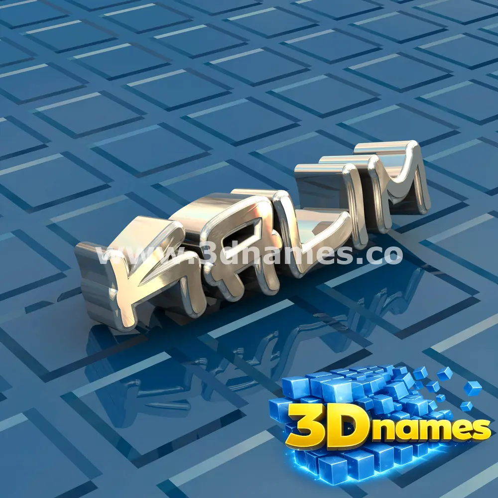 kalim in Blue Bling style - 3D name wallpaper