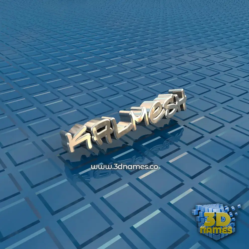 kalmesh in Blue Bling style - 3D name wallpaper