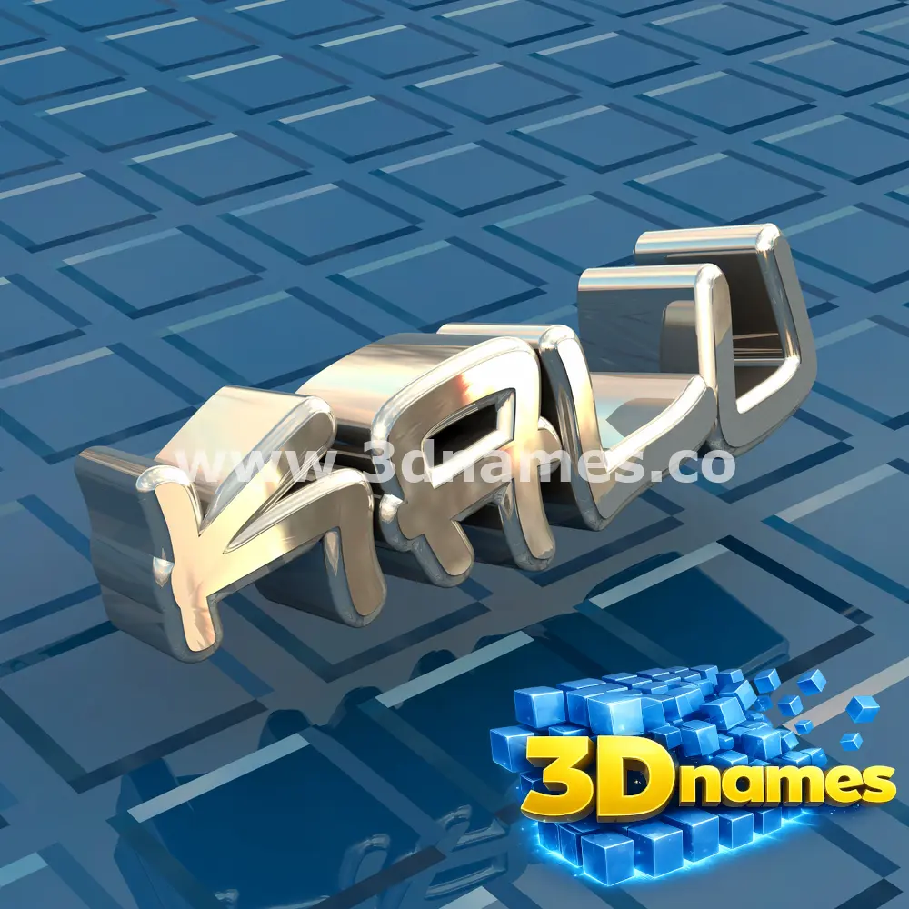 kalu in Blue Bling style - 3D name wallpaper