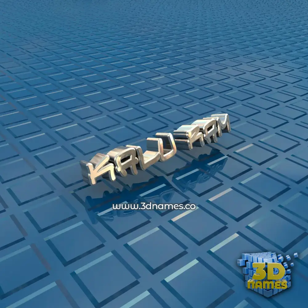 kalu ram in Blue Bling style - 3D name wallpaper