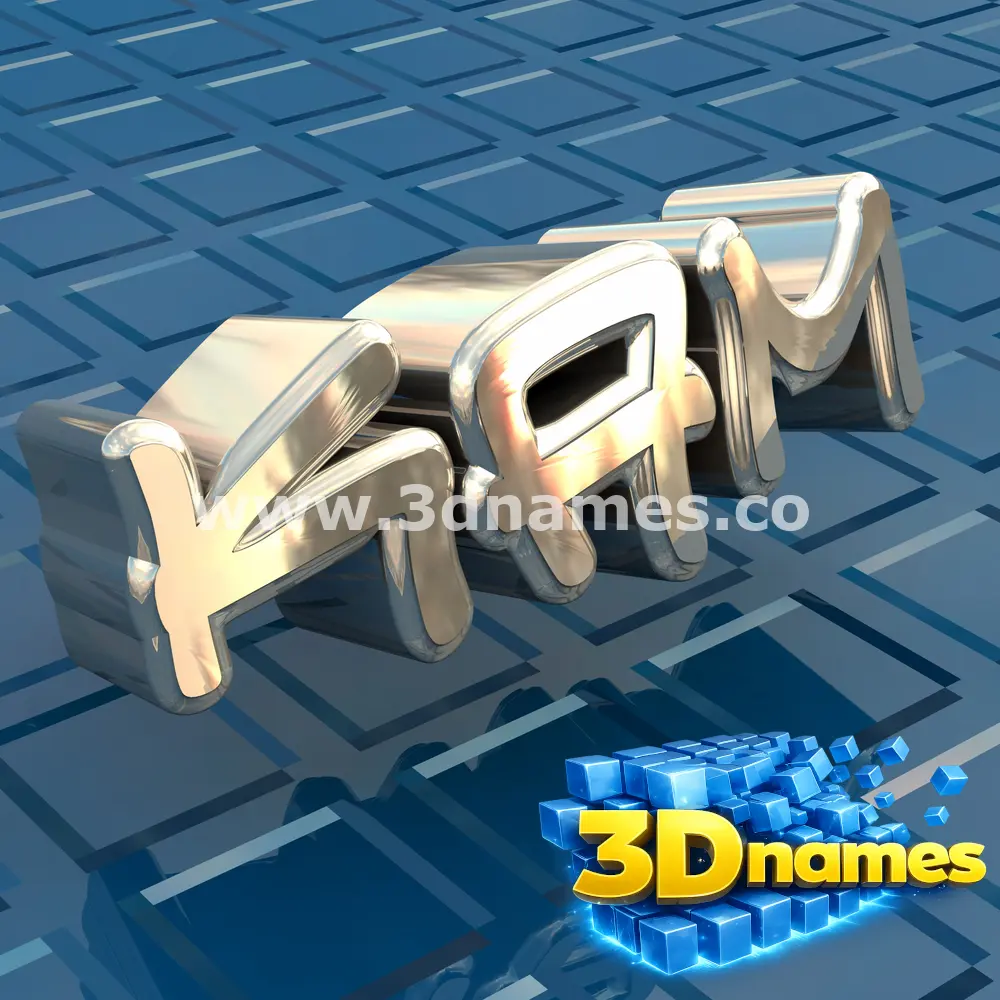 kam in Blue Bling style - 3D name wallpaper