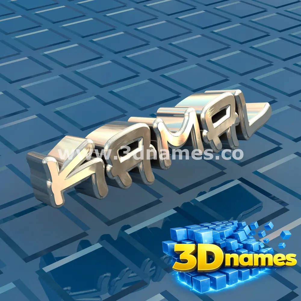 kamal in Blue Bling style - 3D name wallpaper