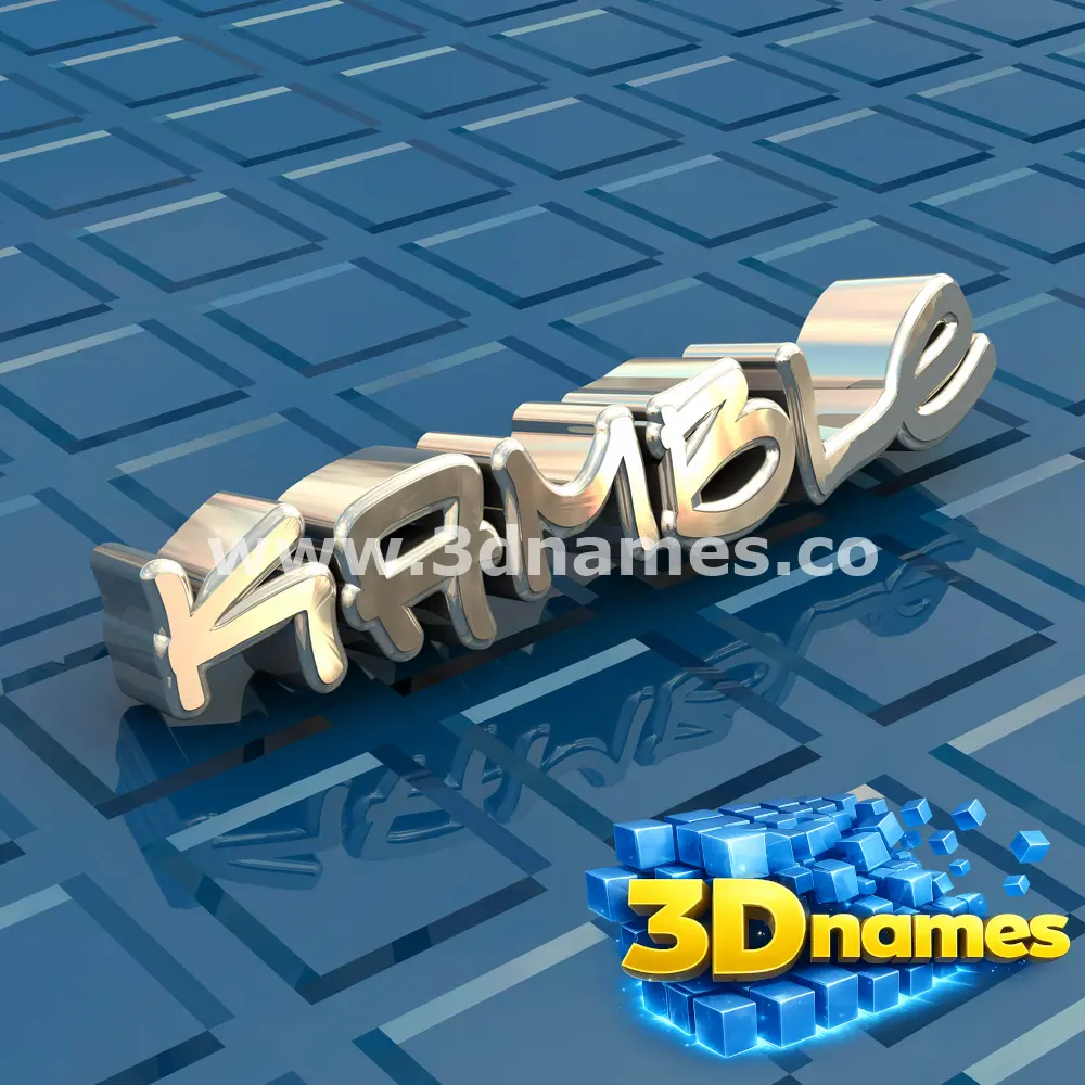 kamble in Blue Bling style - 3D name wallpaper