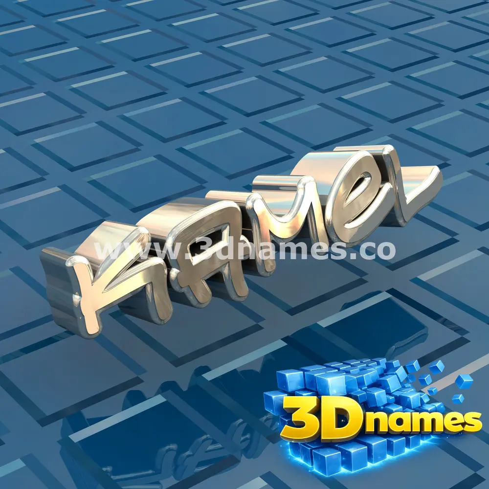 kamel in Blue Bling style - 3D name wallpaper