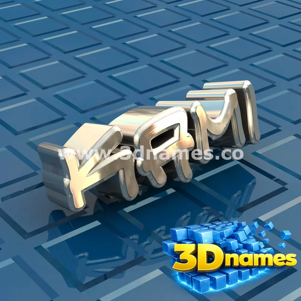 kami in Blue Bling style - 3D name wallpaper