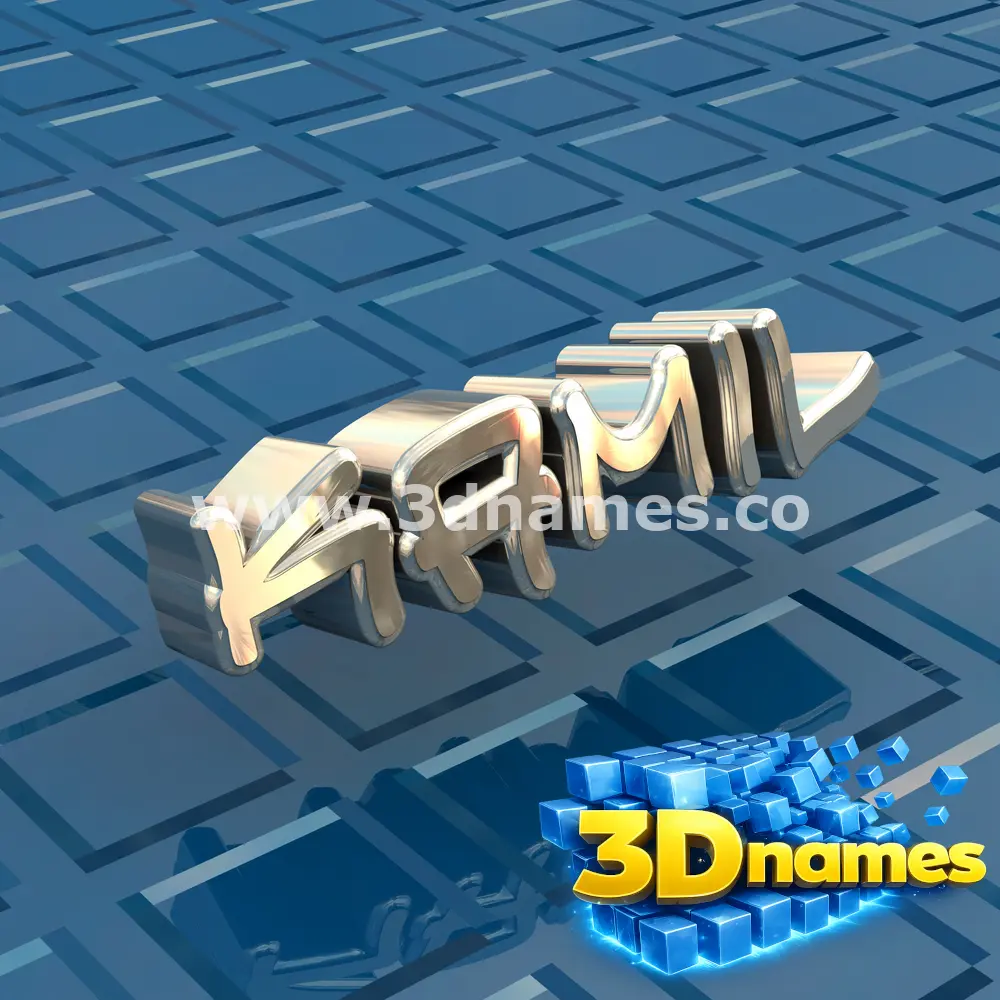 kamil in Blue Bling style - 3D name wallpaper