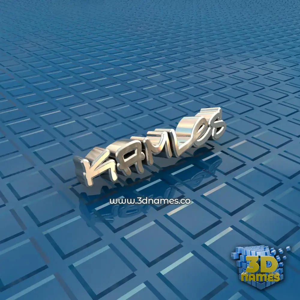kamles in Blue Bling style - 3D name wallpaper