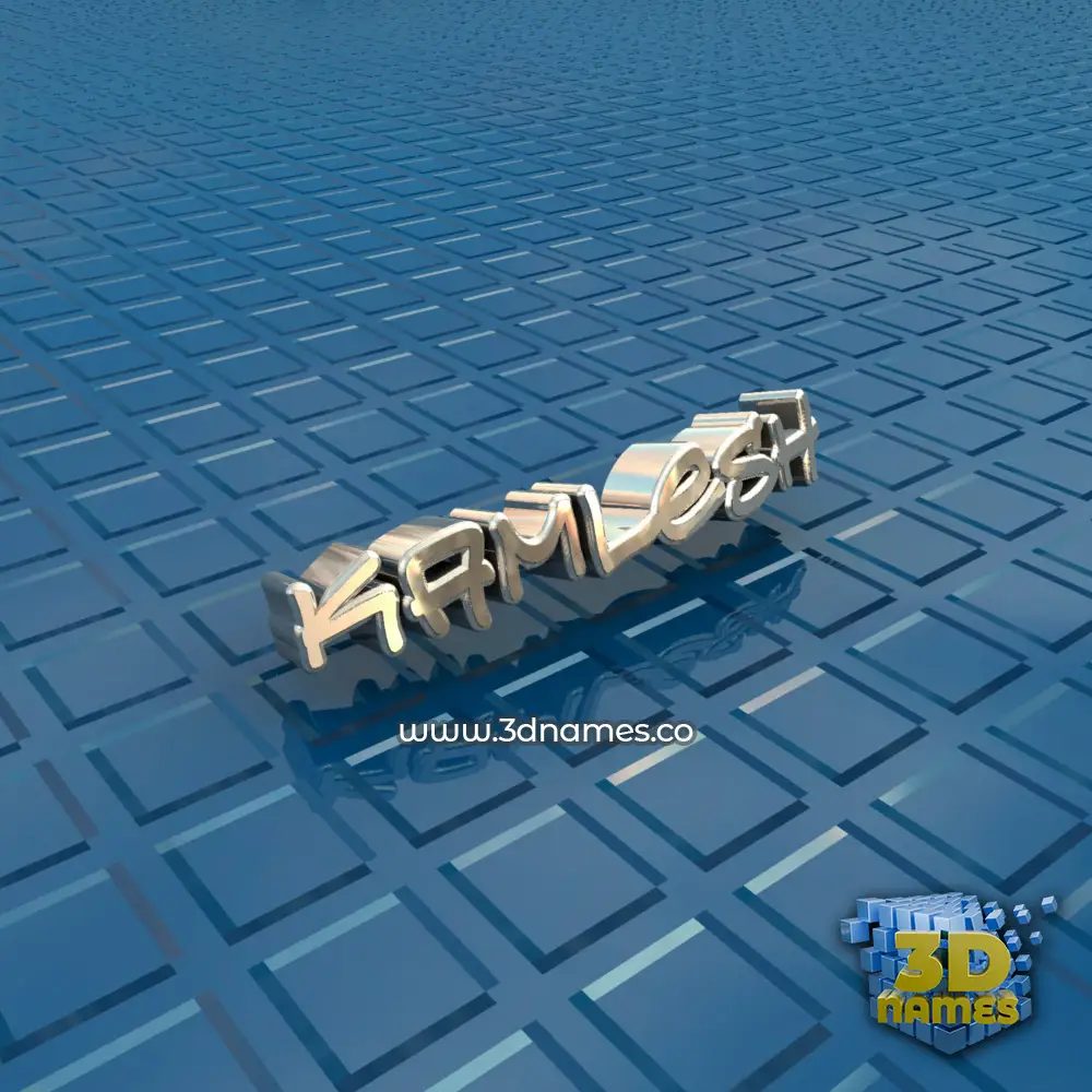 kamlesh in Blue Bling style - 3D name wallpaper