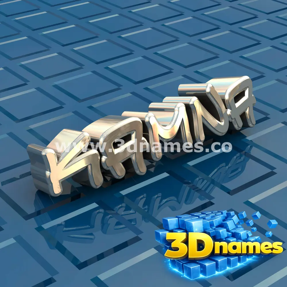 kamna in Blue Bling style - 3D name wallpaper