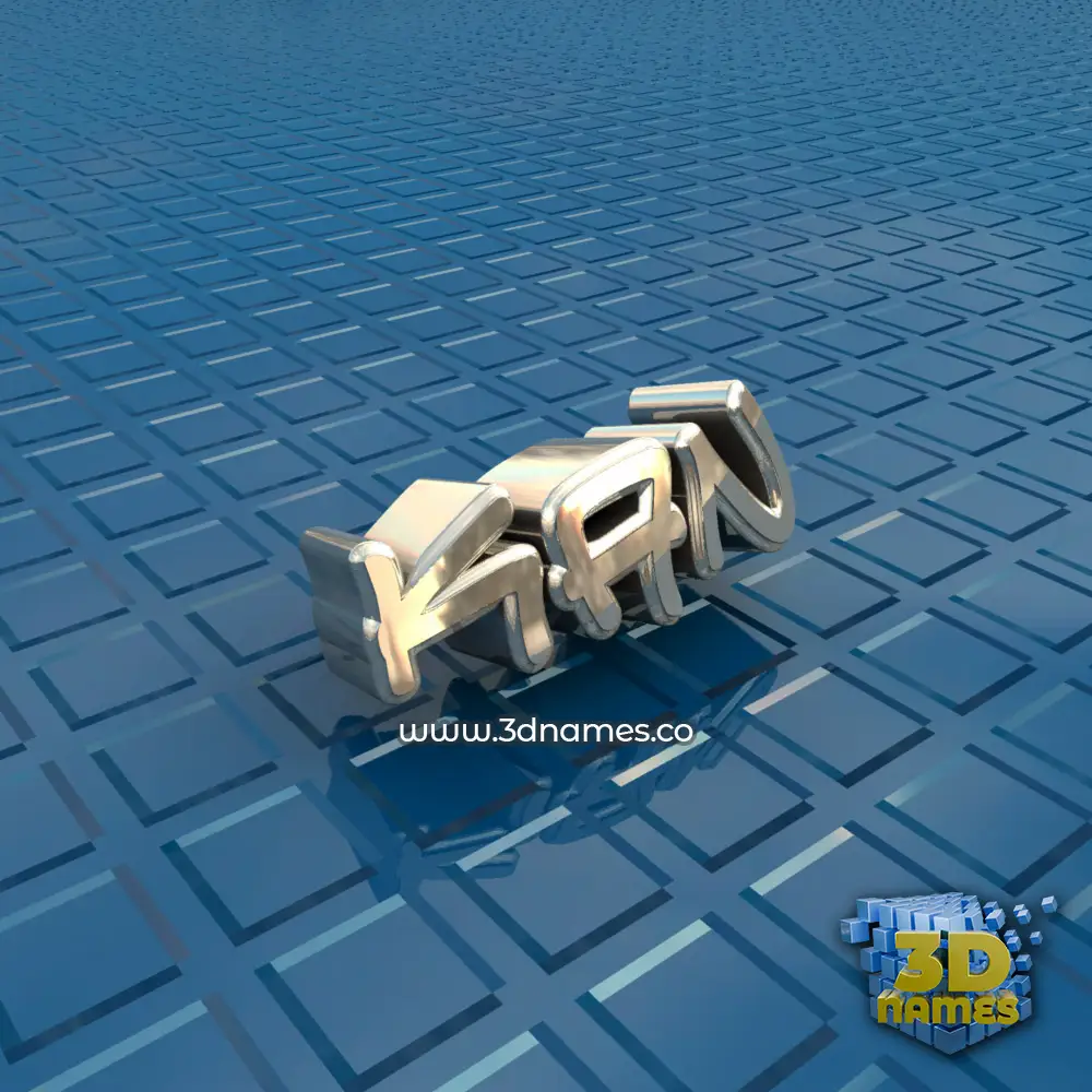 kan in Blue Bling style - 3D name wallpaper