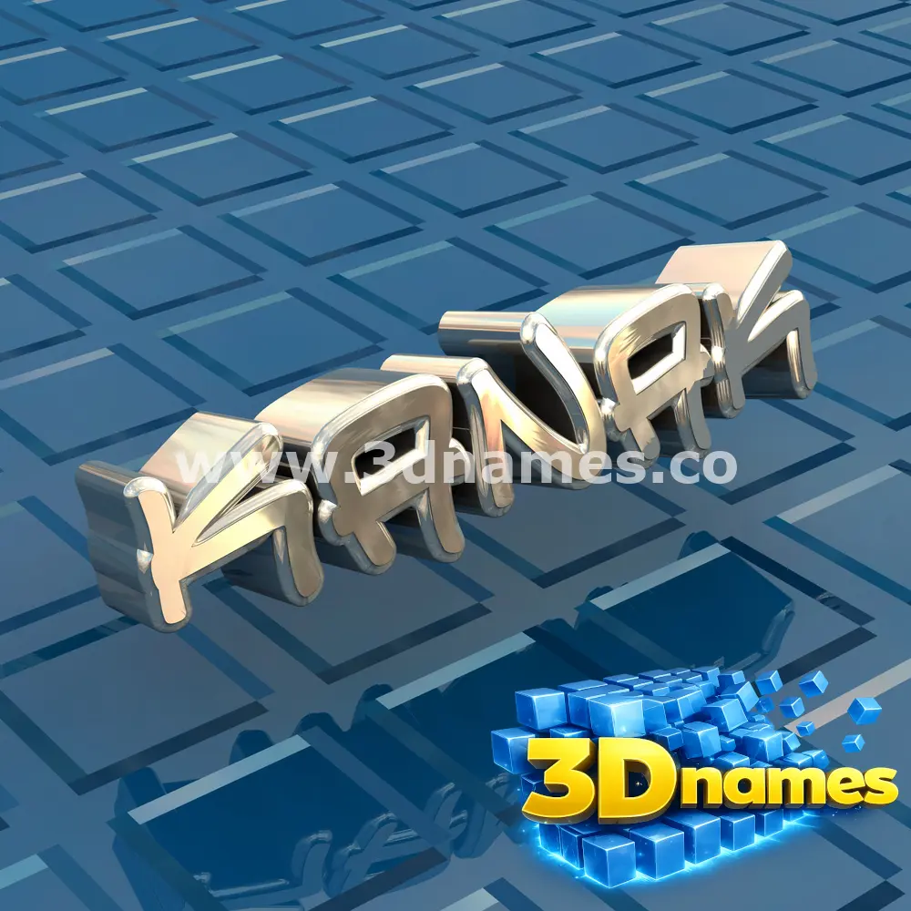 kanak in Blue Bling style - 3D name wallpaper