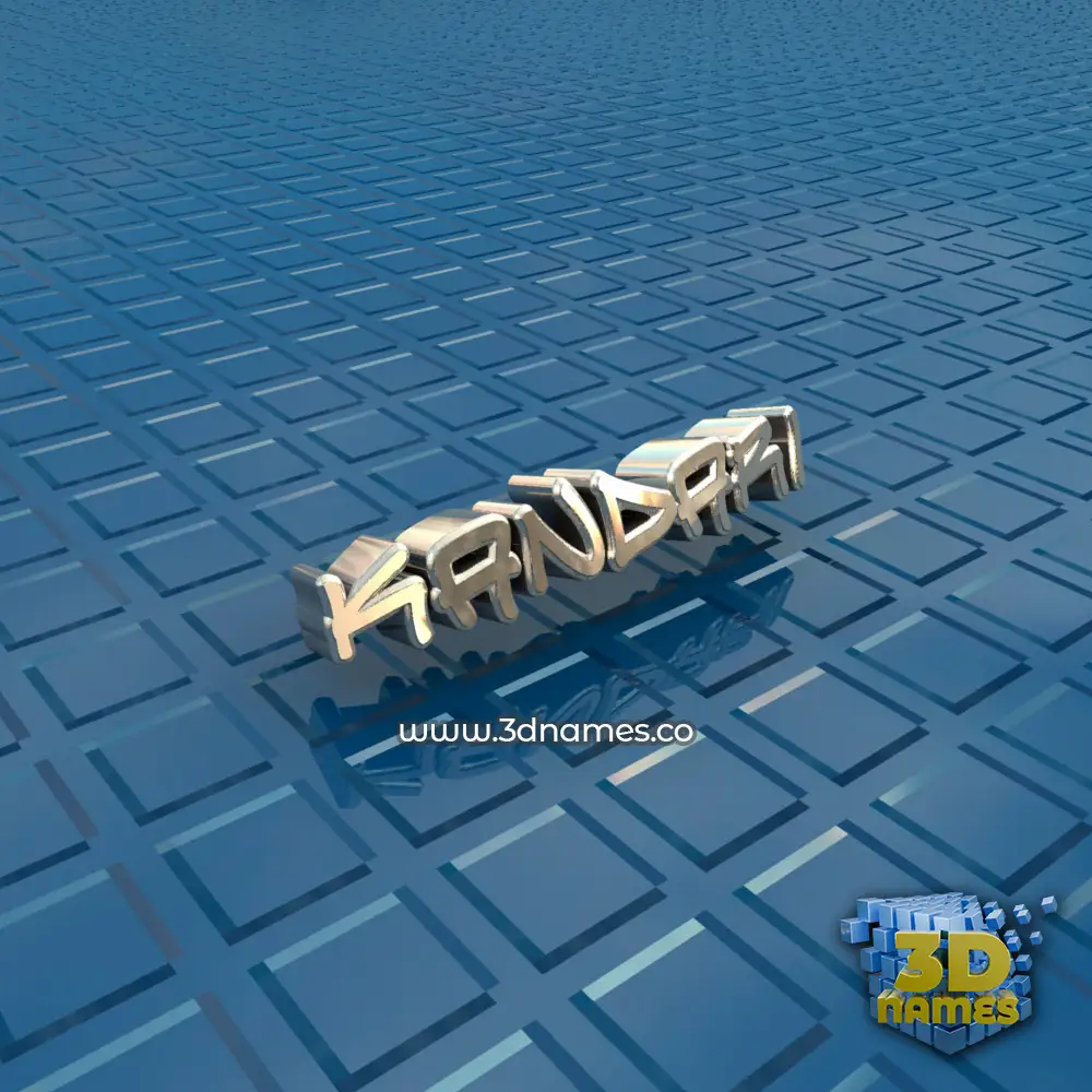 kandari in Blue Bling style - 3D name wallpaper