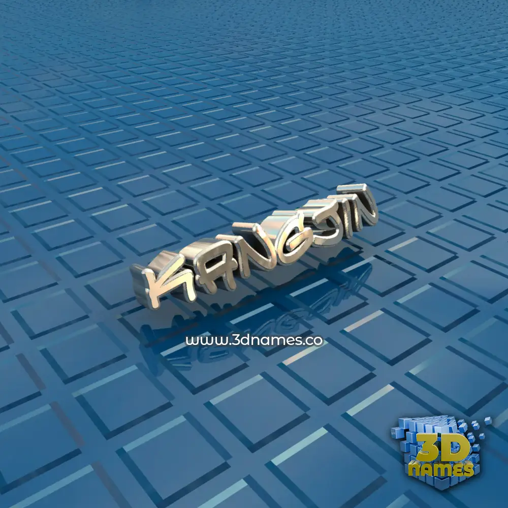 kangjin in Blue Bling style - 3D name wallpaper