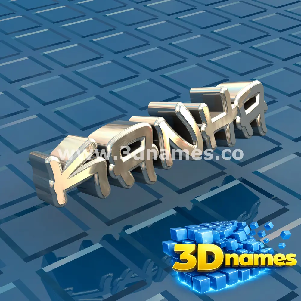kanha in Blue Bling style - 3D name wallpaper