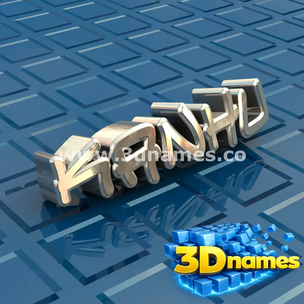 kanhu in Blue Bling style - 3D name wallpaper