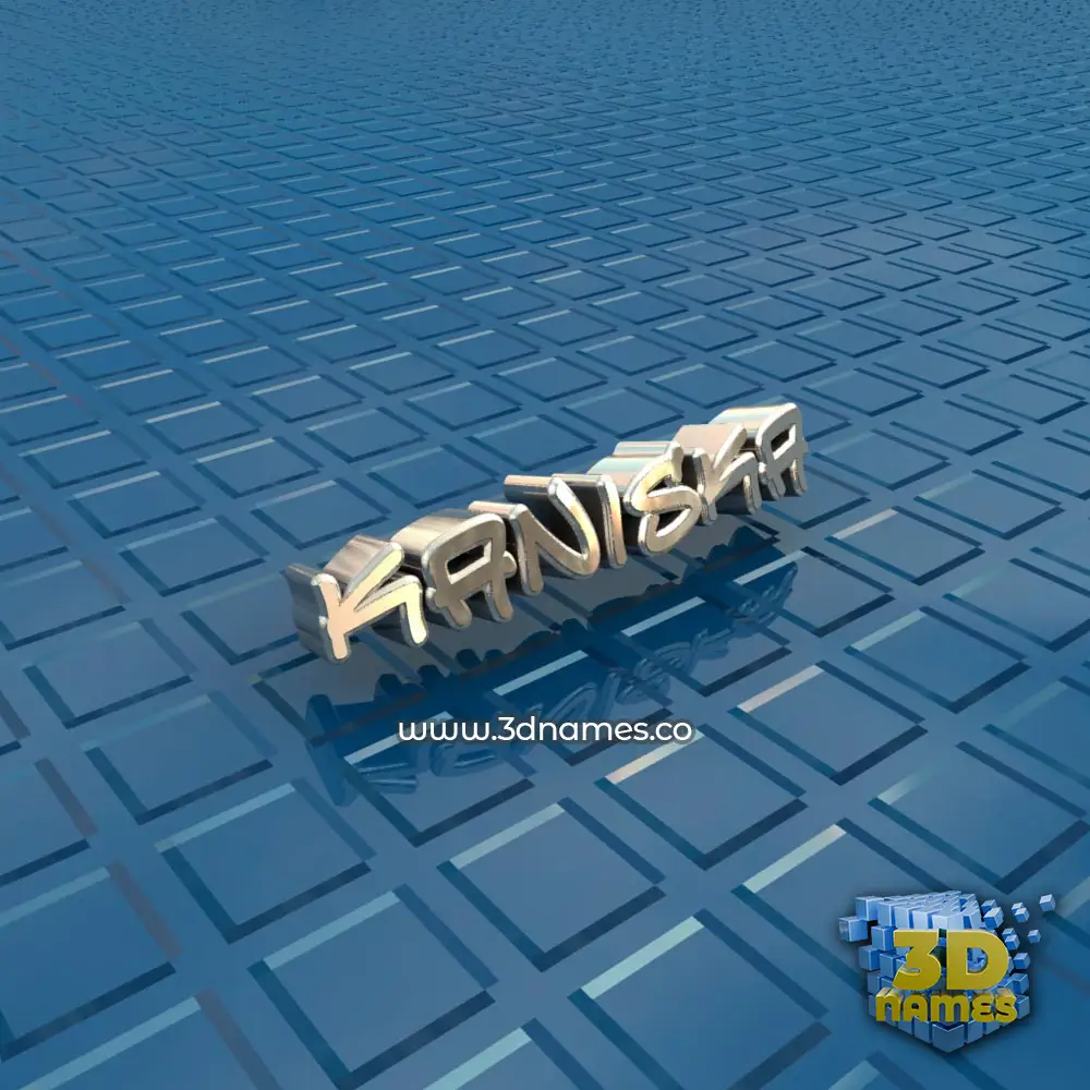 kaniska in Blue Bling style - 3D name wallpaper