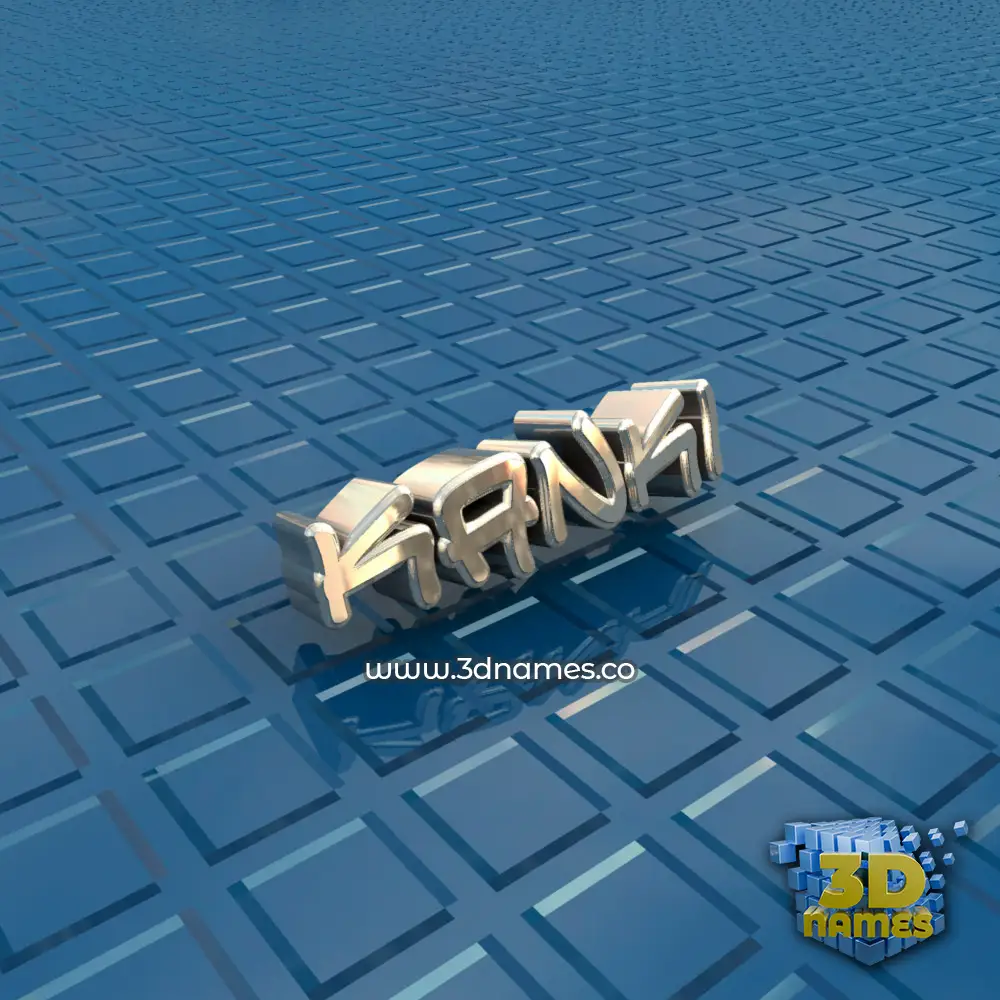 kanki in Blue Bling style - 3D name wallpaper