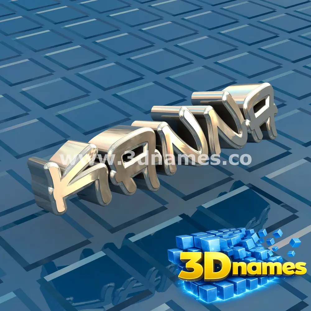 kanna in Blue Bling style - 3D name wallpaper