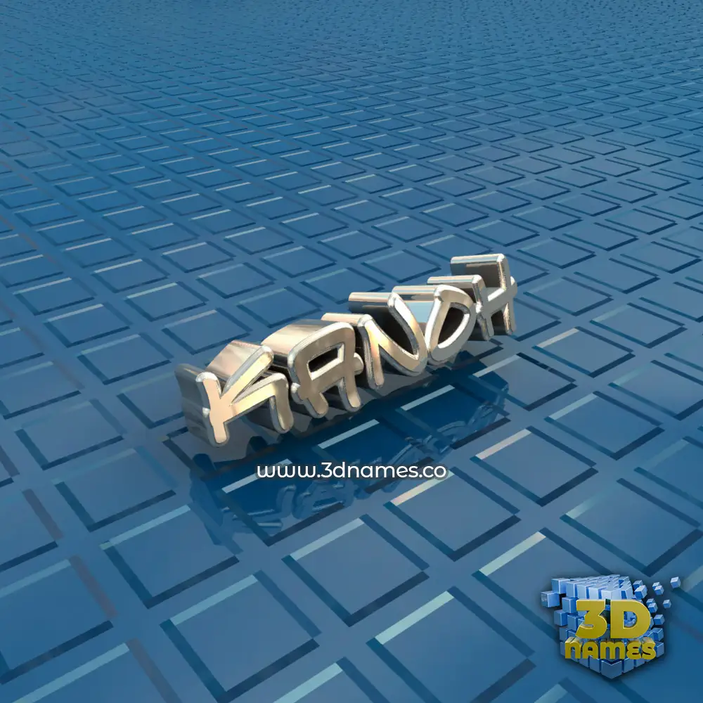 kanoh in Blue Bling style - 3D name wallpaper