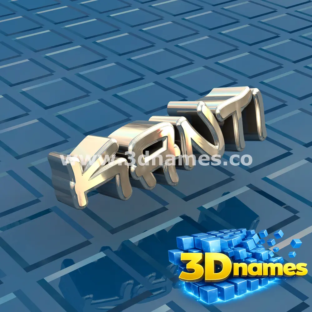 kanti in Blue Bling style - 3D name wallpaper