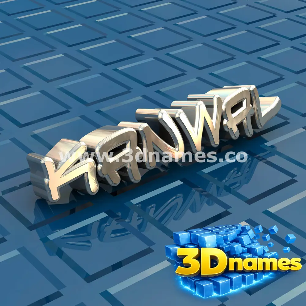 kanwal in Blue Bling style - 3D name wallpaper