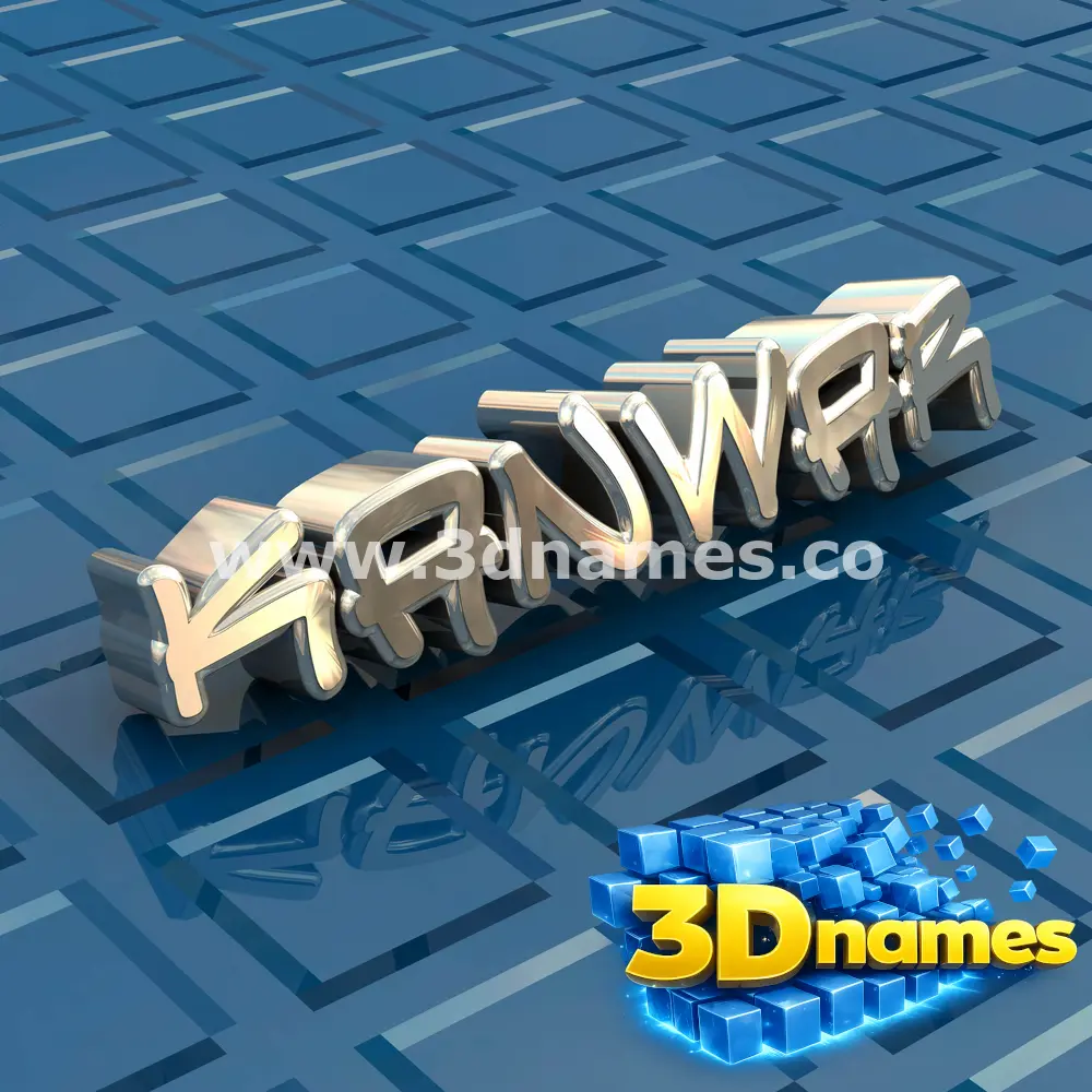 kanwar in Blue Bling style - 3D name wallpaper