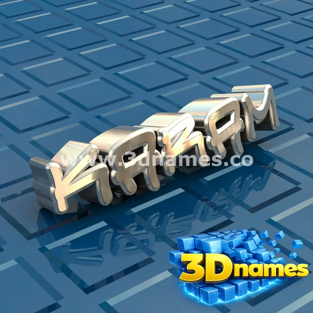 karam in Blue Bling style - 3D name wallpaper