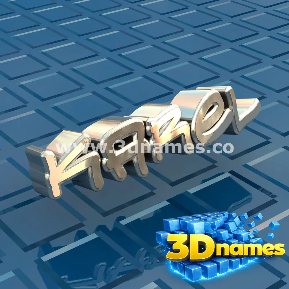 karel in Blue Bling style - 3D name wallpaper