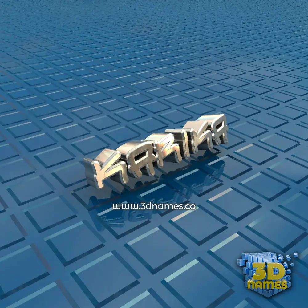 karika in Blue Bling style - 3D name wallpaper