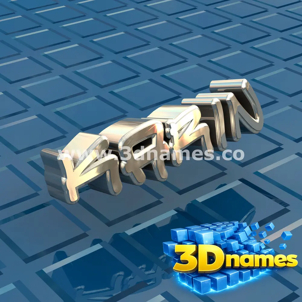 karin in Blue Bling style - 3D name wallpaper